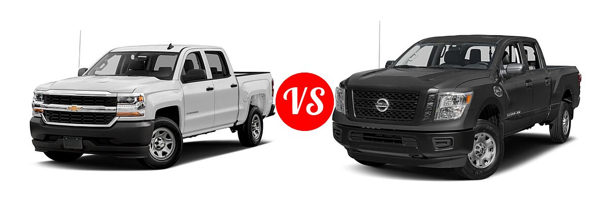 2016 Chevrolet Silverado 1500 Pickup Work Truck vs. 2016 Nissan Titan XD Pickup Diesel S - Front Left Comparison