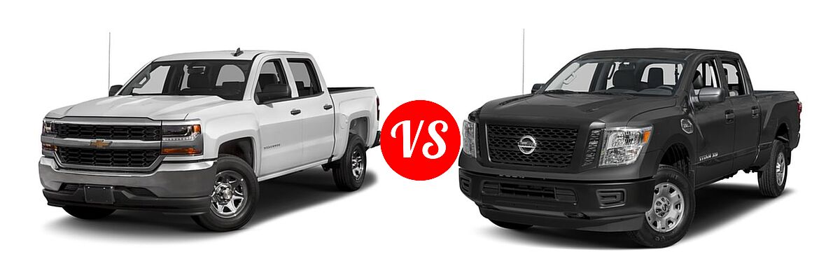 2016 Chevrolet Silverado 1500 Pickup LS vs. 2016 Nissan Titan XD Pickup Diesel S - Front Left Comparison