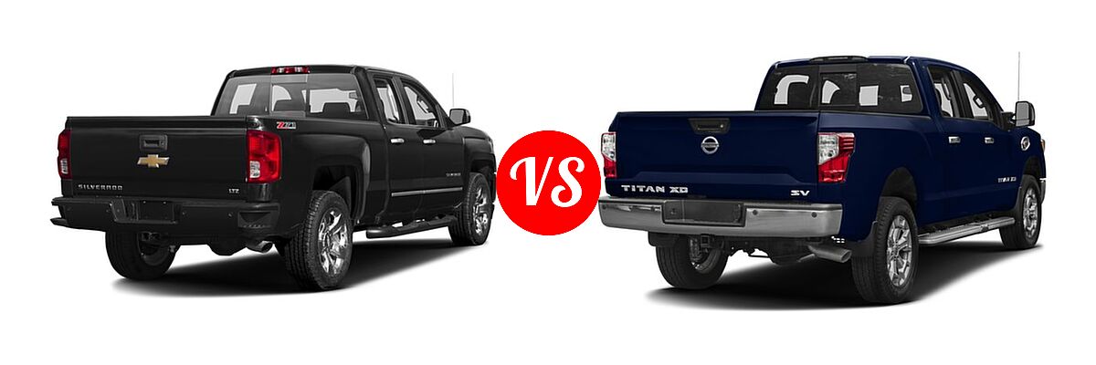2016 Chevrolet Silverado 1500 Pickup LTZ vs. 2016 Nissan Titan XD Pickup Diesel SV - Rear Right Comparison