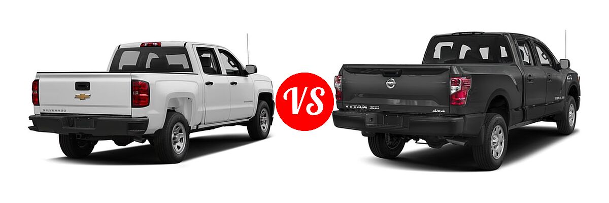 2016 Chevrolet Silverado 1500 Pickup Work Truck vs. 2016 Nissan Titan XD Pickup S - Rear Right Comparison
