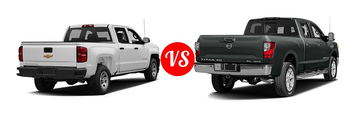 2016 Chevrolet Silverado 1500 Pickup Work Truck vs. 2016 Nissan Titan XD Pickup SL - Rear Right Comparison