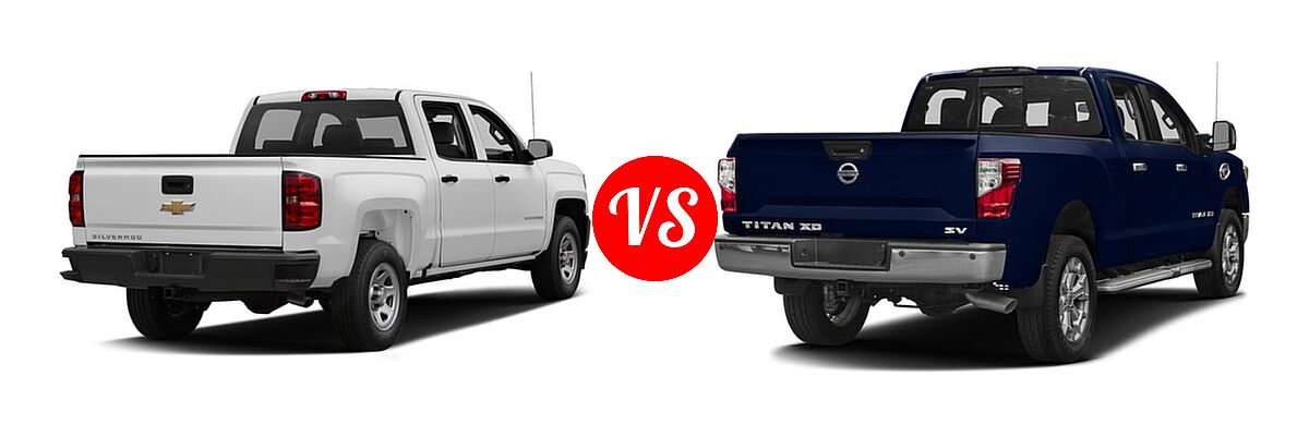 2016 Chevrolet Silverado 1500 Pickup Work Truck vs. 2016 Nissan Titan XD Pickup SV - Rear Right Comparison