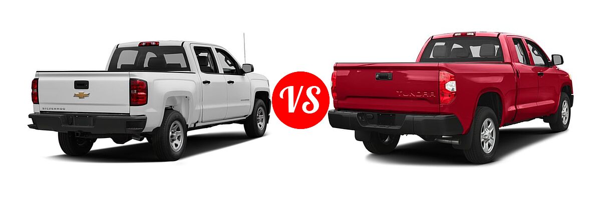 2016 Chevrolet Silverado 1500 Pickup Work Truck vs. 2016 Toyota Tundra Pickup SR - Rear Right Comparison