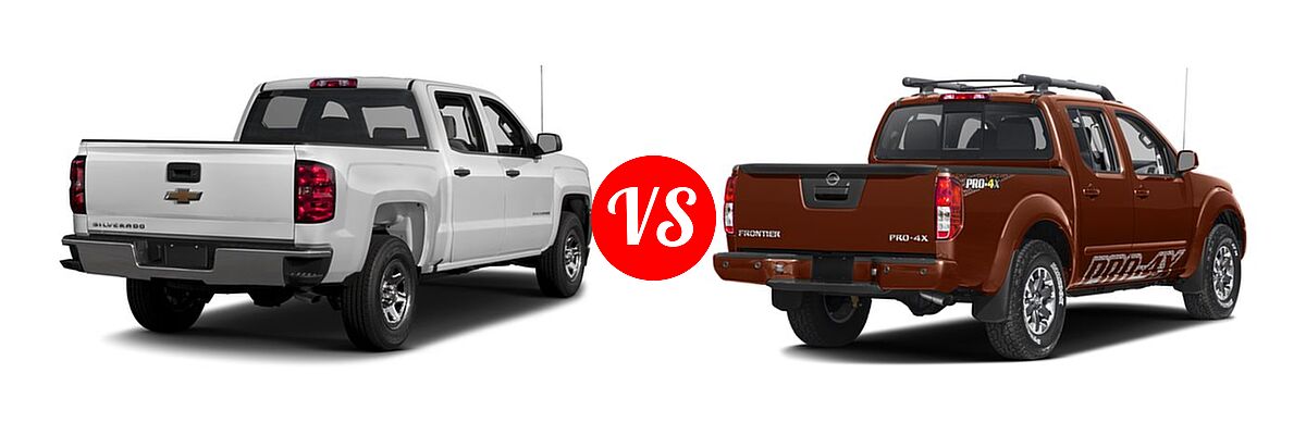 2016 Chevrolet Silverado 1500 Pickup LS vs. 2016 Nissan Frontier Pickup PRO-4X - Rear Right Comparison
