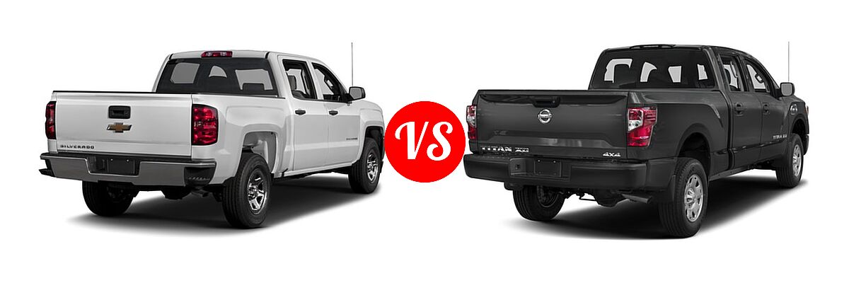 2016 Chevrolet Silverado 1500 Pickup LS vs. 2016 Nissan Titan XD Pickup Diesel S - Rear Right Comparison