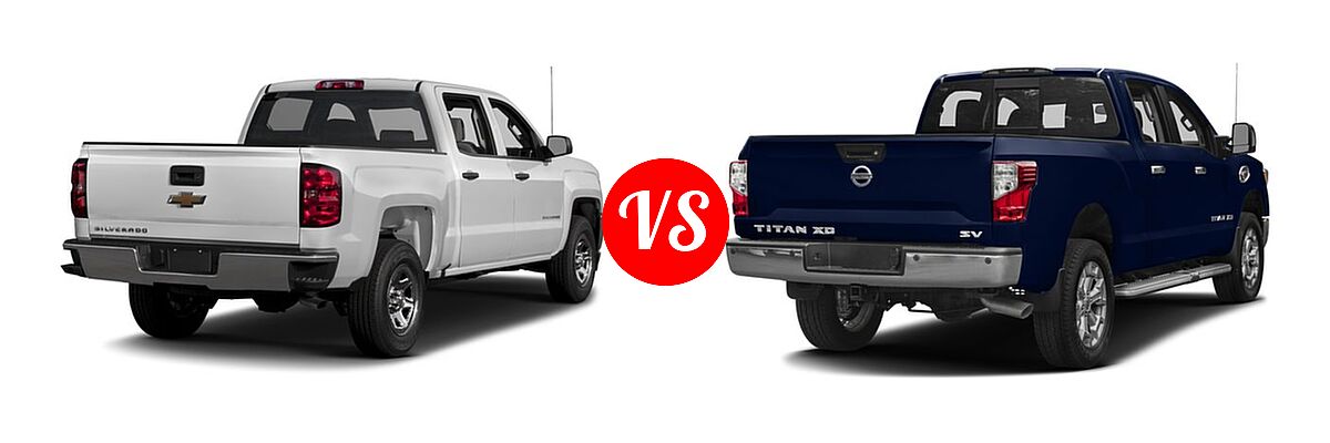 2016 Chevrolet Silverado 1500 Pickup LS vs. 2016 Nissan Titan XD Pickup Diesel SV - Rear Right Comparison