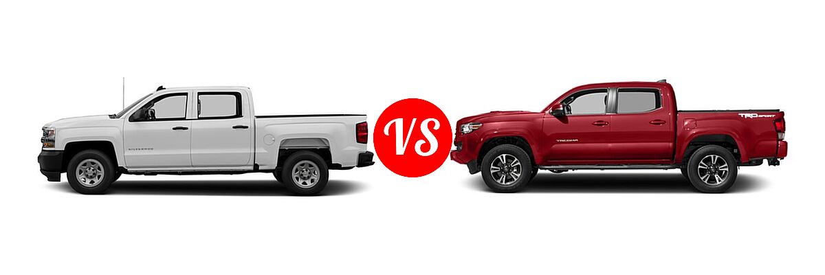 2016 Chevrolet Silverado 1500 Pickup Work Truck vs. 2016 Toyota Tacoma Pickup TRD Sport - Side Comparison