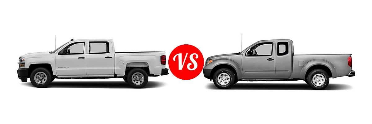 2016 Chevrolet Silverado 1500 Pickup Work Truck vs. 2016 Nissan Frontier Pickup S - Side Comparison