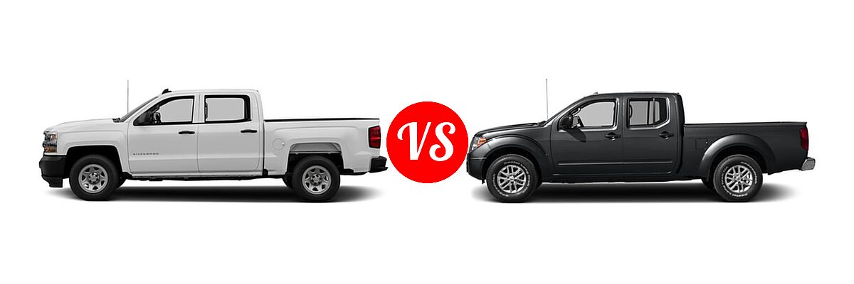 2016 Chevrolet Silverado 1500 Pickup Work Truck vs. 2016 Nissan Frontier Pickup SV - Side Comparison