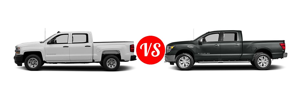 2016 Chevrolet Silverado 1500 Pickup Work Truck vs. 2016 Nissan Titan XD Pickup Diesel SL - Side Comparison