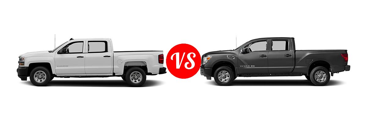 2016 Chevrolet Silverado 1500 Pickup Work Truck vs. 2016 Nissan Titan XD Pickup S - Side Comparison