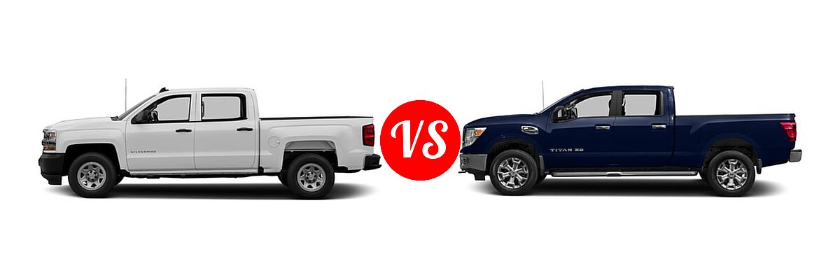 2016 Chevrolet Silverado 1500 Pickup Work Truck vs. 2016 Nissan Titan XD Pickup Diesel SV - Side Comparison