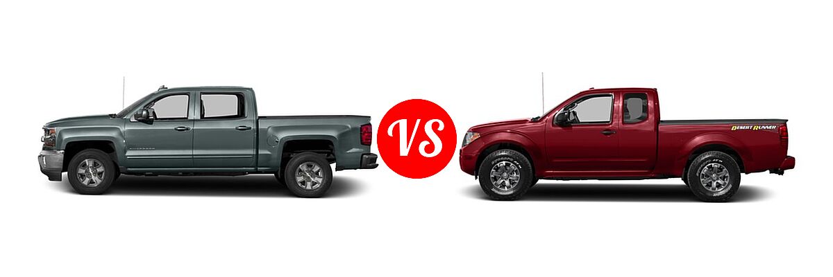 2016 Chevrolet Silverado 1500 Pickup LT vs. 2016 Nissan Frontier Pickup Desert Runner - Side Comparison