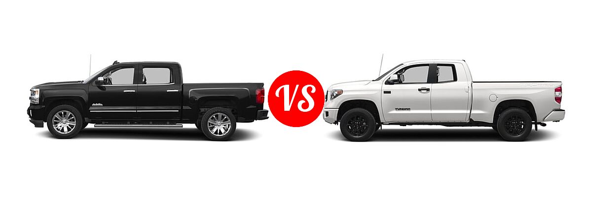 2016 Chevrolet Silverado 1500 Pickup High Country vs. 2016 Toyota Tundra Pickup TRD Pro - Side Comparison