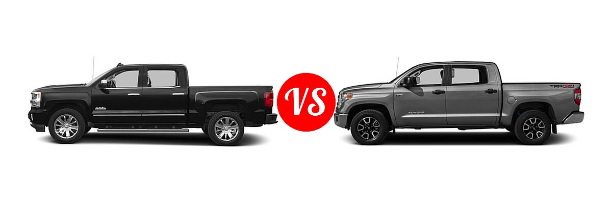 2016 Chevrolet Silverado 1500 Pickup High Country vs. 2016 Toyota Tundra Pickup SR5 - Side Comparison