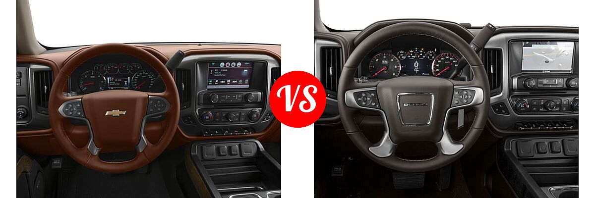 2016 Chevrolet Silverado 1500 Pickup High Country vs. 2016 GMC Sierra 1500 Pickup Denali - Dashboard Comparison