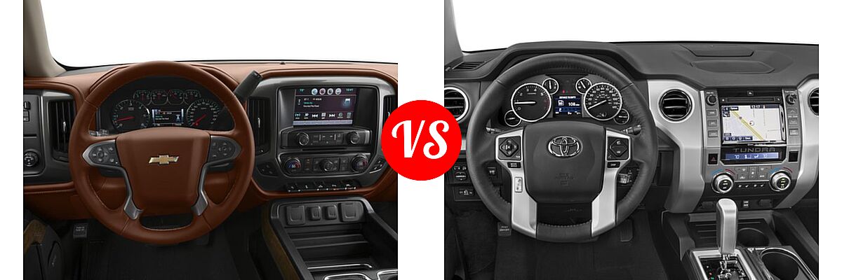 2016 Chevrolet Silverado 1500 Pickup High Country vs. 2016 Toyota Tundra Pickup Platinum - Dashboard Comparison