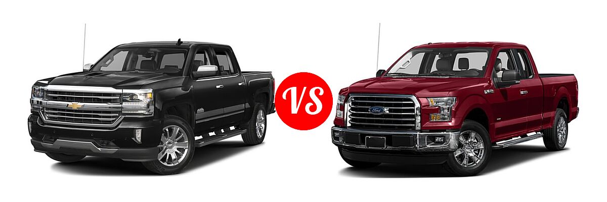 2016 Chevrolet Silverado 1500 Pickup High Country vs. 2016 Ford F-150 Pickup XLT - Front Left Comparison