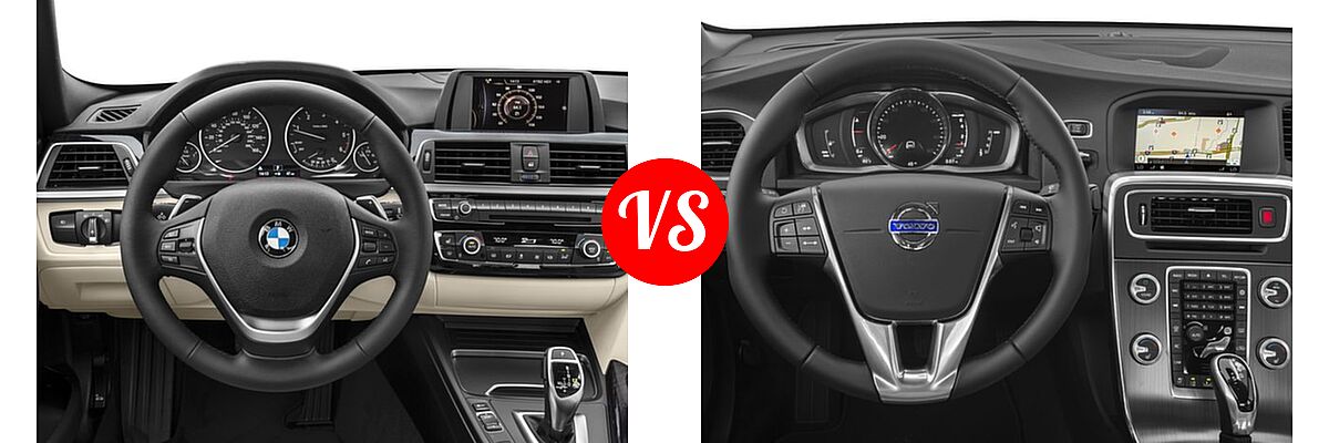 2016 BMW 3 Series Sedan Diesel 328d / 328d xDrive vs. 2016 Volvo S60 Sedan T5 Platinum - Dashboard Comparison