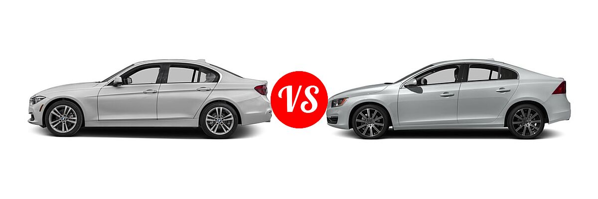 2016 BMW 3 Series Sedan Diesel 328d / 328d xDrive vs. 2016 Volvo S60 Sedan T5 / T5 Drive-E / T5 Drive-E Premier / T5 Premier / T6 Drive-E / T6 Drive-E Platinum - Side Comparison