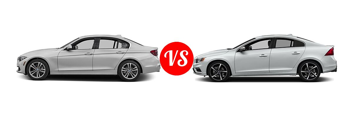 2016 BMW 3 Series Sedan Diesel 328d / 328d xDrive vs. 2016 Volvo S60 Sedan T6 Drive-E R-Design / T6 Drive-E R-Design Platinum / T6 R-Design / T6 R-Design Platinum - Side Comparison