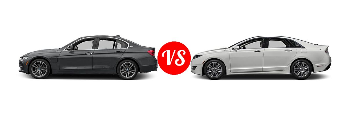 2016 BMW 3 Series eDrive Sedan 330e vs. 2016 Lincoln MKZ Sedan 4dr Sdn AWD / 4dr Sdn FWD / Black Label - Side Comparison