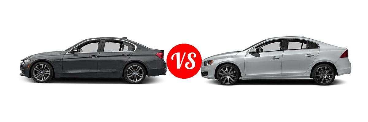 2016 BMW 3 Series eDrive Sedan 330e vs. 2016 Volvo S60 Sedan T5 / T5 Drive-E / T5 Drive-E Premier / T5 Premier / T6 Drive-E / T6 Drive-E Platinum - Side Comparison