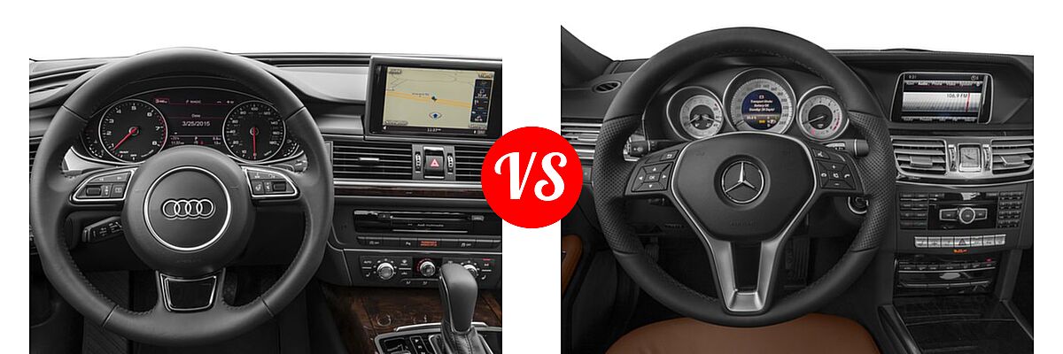 2016 Audi A6 Sedan 2.0T Premium / 2.0T Premium Plus / 3.0T Premium Plus / 3.0T Prestige vs. 2016 Mercedes-Benz E-Class Sedan E 350 Luxury / E 350 Sport - Dashboard Comparison
