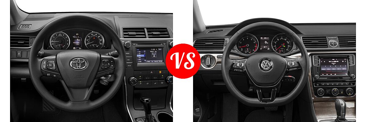 2017 Toyota Camry Sedan LE / XLE vs. 2017 Volkswagen Passat Sedan 1.8T S / 1.8T SE / 1.8T SEL Premium / V6 SE w/Technology / V6 SEL Premium - Dashboard Comparison