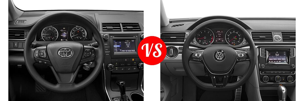 2017 Toyota Camry Sedan LE / XLE vs. 2017 Volkswagen Passat Sedan R-Line w/Comfort Pkg - Dashboard Comparison