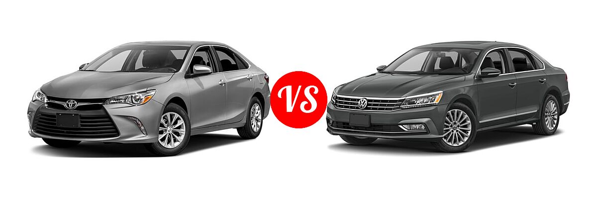 2017 Toyota Camry Sedan LE / XLE vs. 2017 Volkswagen Passat Sedan 1.8T S / 1.8T SE / 1.8T SEL Premium / V6 SE w/Technology / V6 SEL Premium - Front Left Comparison