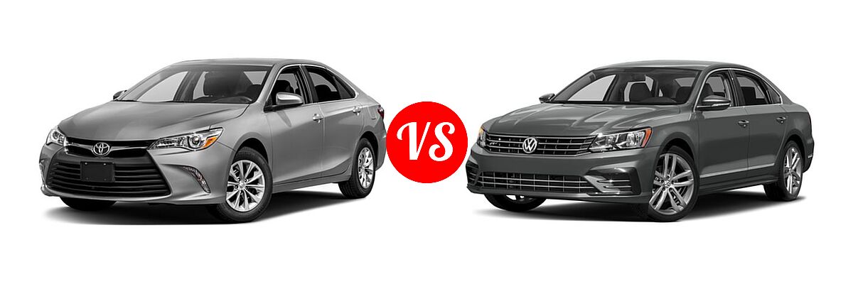 2017 Toyota Camry Sedan LE / XLE vs. 2017 Volkswagen Passat Sedan R-Line w/Comfort Pkg - Front Left Comparison