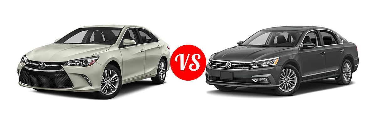 2017 Toyota Camry Sedan SE / XSE vs. 2017 Volkswagen Passat Sedan 1.8T S / 1.8T SE / 1.8T SEL Premium / V6 SE w/Technology / V6 SEL Premium - Front Left Comparison