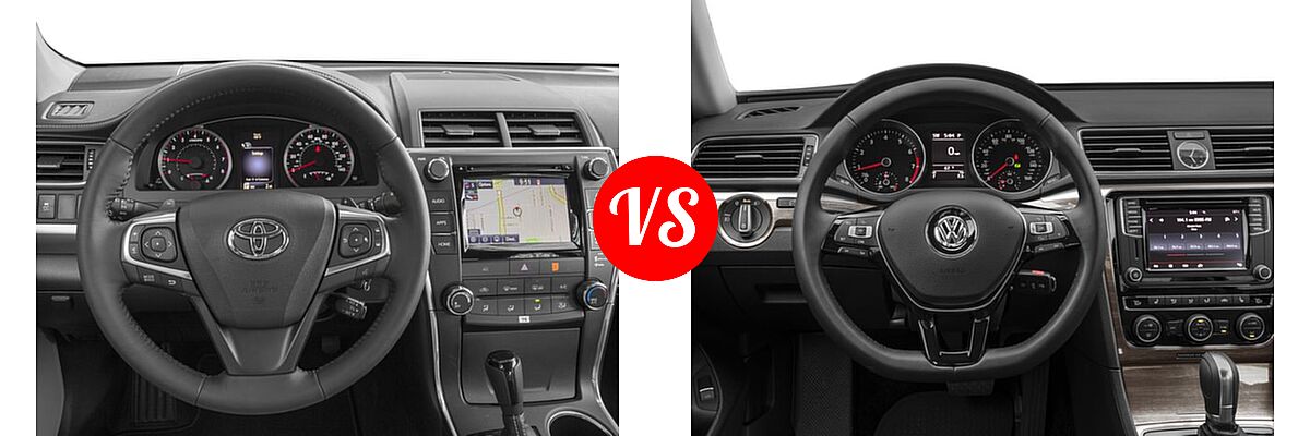 2017 Toyota Camry Sedan SE / XSE vs. 2017 Volkswagen Passat Sedan 1.8T S / 1.8T SE / 1.8T SEL Premium / V6 SE w/Technology / V6 SEL Premium - Dashboard Comparison