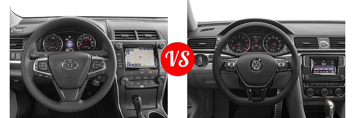 2017 Toyota Camry Sedan SE / XSE vs. 2017 Volkswagen Passat Sedan R-Line w/Comfort Pkg - Dashboard Comparison