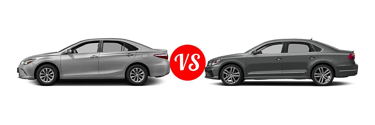 2017 Toyota Camry Sedan LE / XLE vs. 2017 Volkswagen Passat Sedan R-Line w/Comfort Pkg - Side Comparison