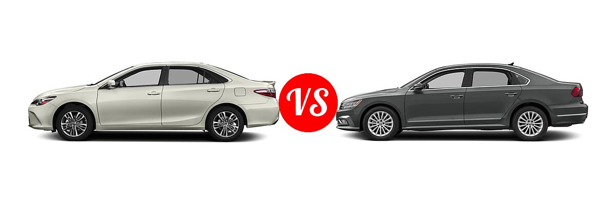 2017 Toyota Camry Sedan SE / XSE vs. 2017 Volkswagen Passat Sedan 1.8T S / 1.8T SE / 1.8T SEL Premium / V6 SE w/Technology / V6 SEL Premium - Side Comparison