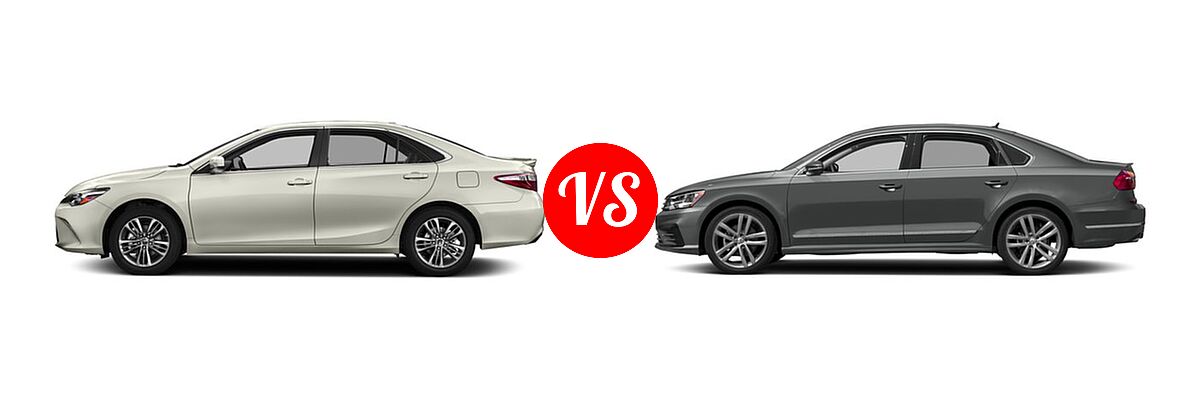 2017 Toyota Camry Sedan SE / XSE vs. 2017 Volkswagen Passat Sedan R-Line w/Comfort Pkg - Side Comparison