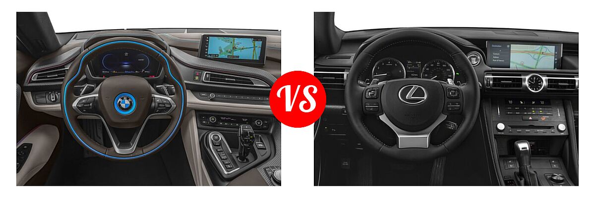 2019 BMW i8 Coupe PHEV Coupe vs. 2020 Lexus RC 350 Coupe RC 350 - Dashboard Comparison