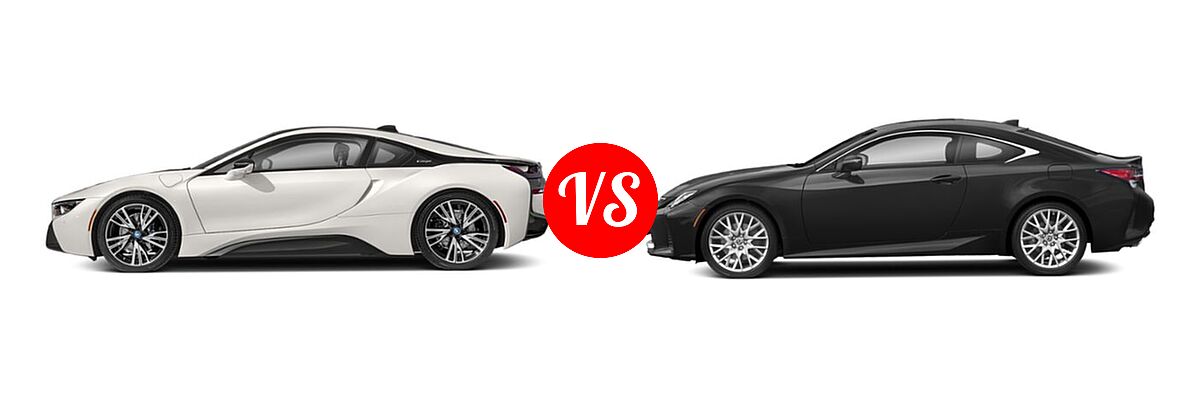 2019 BMW i8 Coupe PHEV Coupe vs. 2020 Lexus RC 350 Coupe RC 350 - Side Comparison