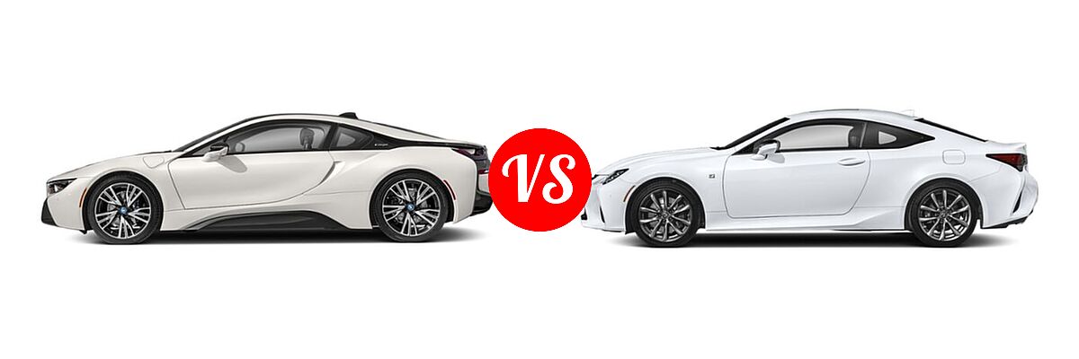 2019 BMW i8 Coupe PHEV Coupe vs. 2020 Lexus RC 350 Coupe RC 350 F SPORT - Side Comparison