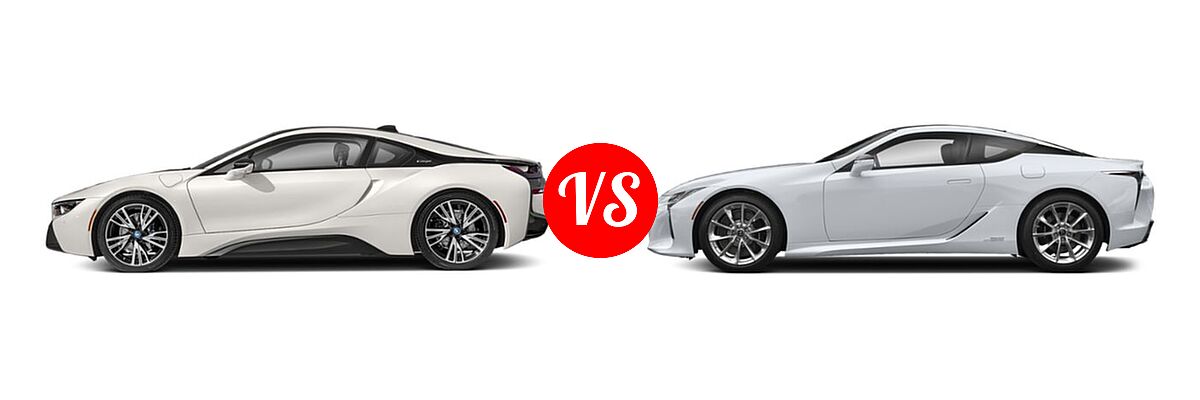2019 BMW i8 Coupe PHEV Coupe vs. 2020 Lexus LC 500h Coupe Hybrid LC 500h - Side Comparison