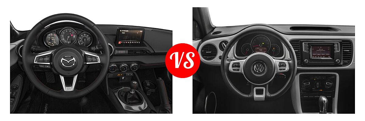 2019 Mazda MX-5 Miata Convertible Grand Touring vs. 2019 Volkswagen Beetle Convertible Convertible Final Edition SE / Final Edition SEL / S / SE - Dashboard Comparison