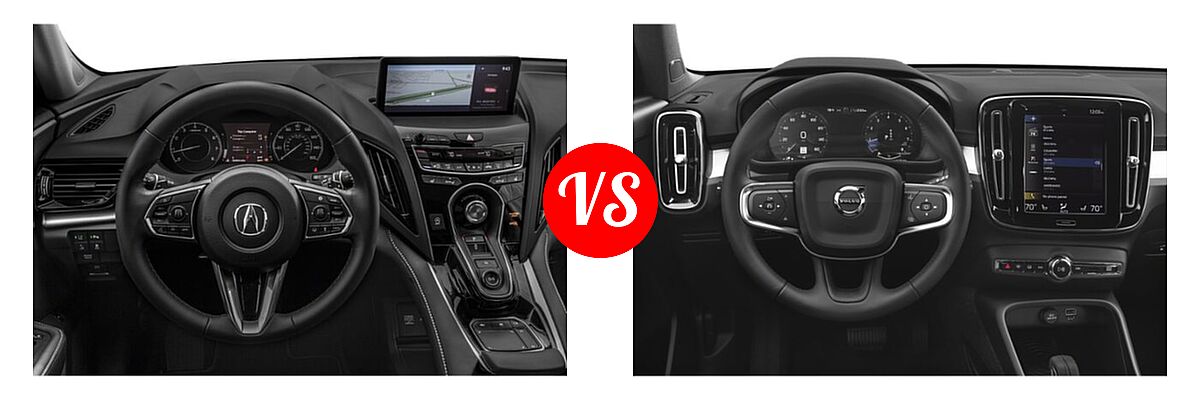 2020 Acura RDX SUV w/Technology Pkg vs. 2019 Volvo XC40 SUV Momentum / R-Design - Dashboard Comparison
