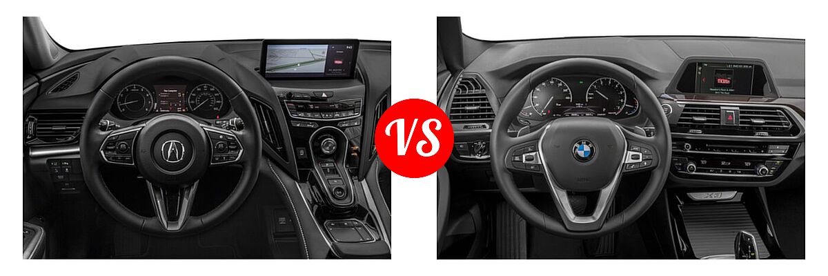 2020 Acura RDX SUV w/Technology Pkg vs. 2019 BMW X3 SUV sDrive30i / xDrive30i - Dashboard Comparison