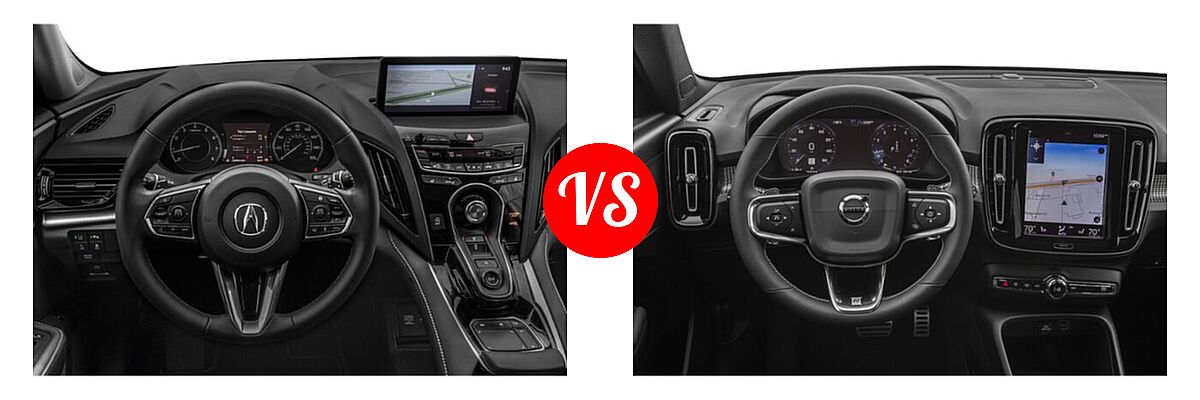 2020 Acura RDX SUV w/Technology Pkg vs. 2019 Volvo XC40 SUV R-Design - Dashboard Comparison