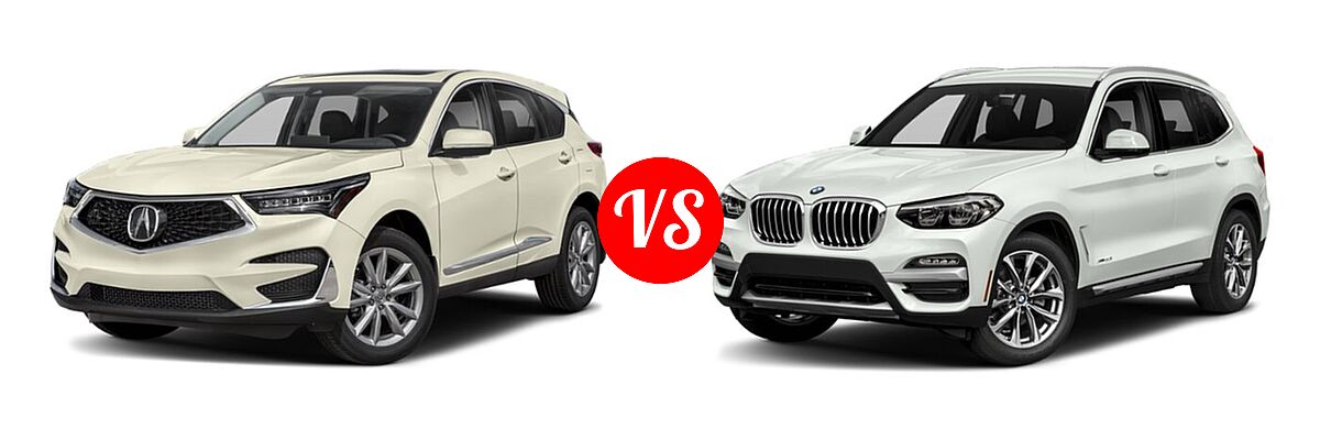 2020 Acura RDX SUV FWD / SH-AWD vs. 2019 BMW X3 SUV sDrive30i / xDrive30i - Front Left Comparison