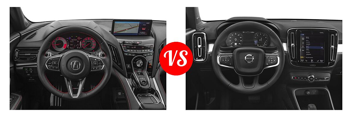 2020 Acura RDX SUV w/A-Spec Pkg vs. 2019 Volvo XC40 SUV Momentum / R-Design - Dashboard Comparison