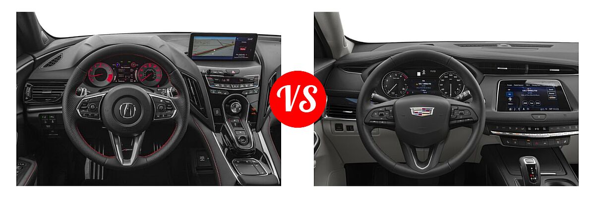 2020 Acura RDX SUV w/A-Spec Pkg vs. 2019 Cadillac XT4 SUV AWD Luxury / AWD Premium Luxury / AWD Sport / FWD Luxury / FWD Premium Luxury / FWD Sport - Dashboard Comparison