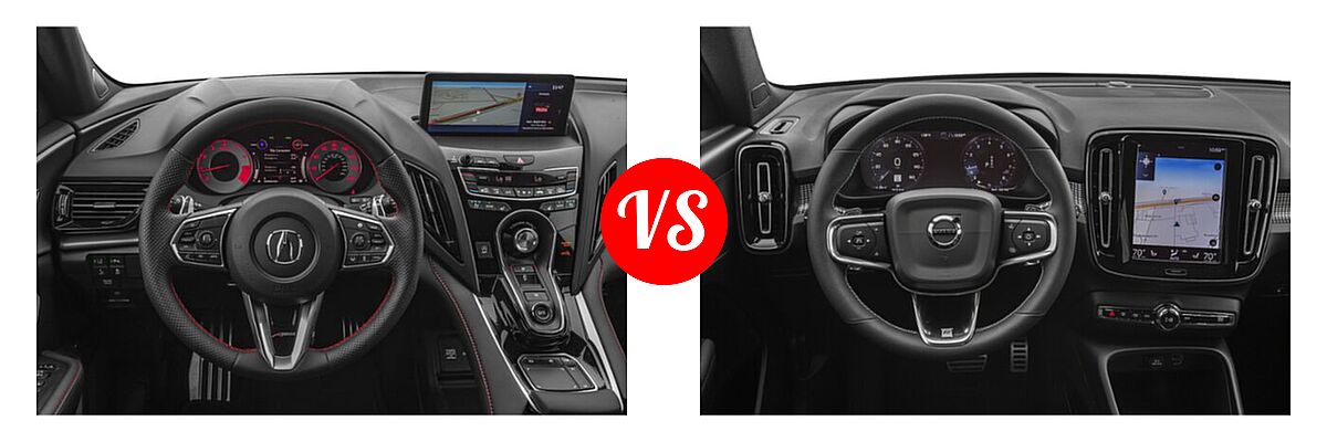 2020 Acura RDX SUV w/A-Spec Pkg vs. 2019 Volvo XC40 SUV R-Design - Dashboard Comparison
